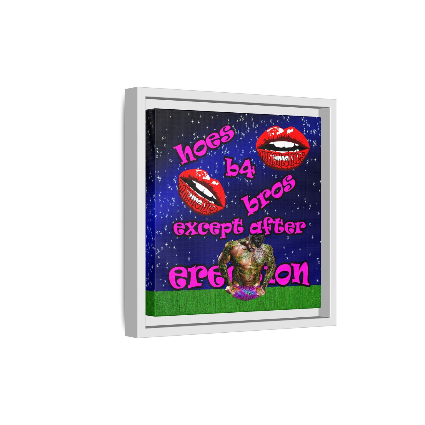 hoes b4 bros - framed canvas art ('snoops' background)