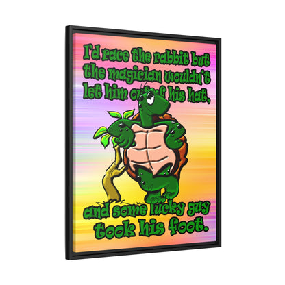 turtle race - framed canvas art (color blur)