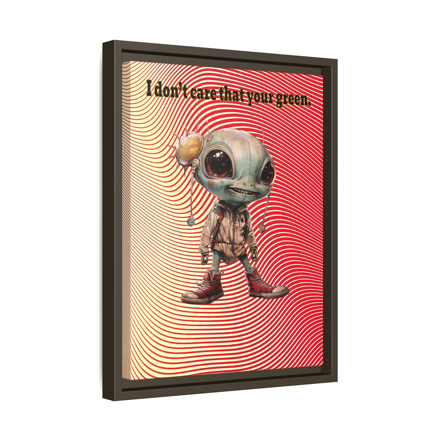 I don't care that your green - framed canvas art (yellow-orange wave)