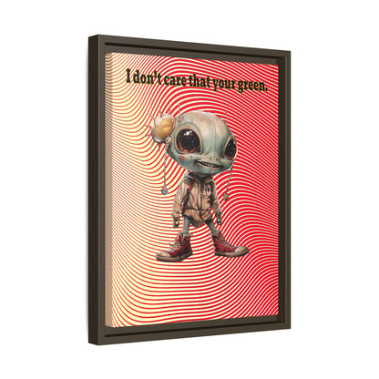 I don't care that your green - framed canvas art (yellow-orange wave)