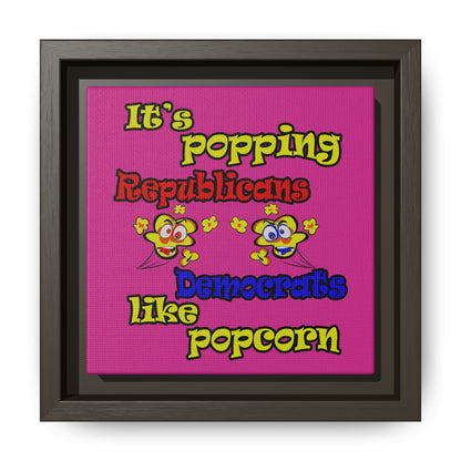 popping like popcorn - framed canvas art (pink)