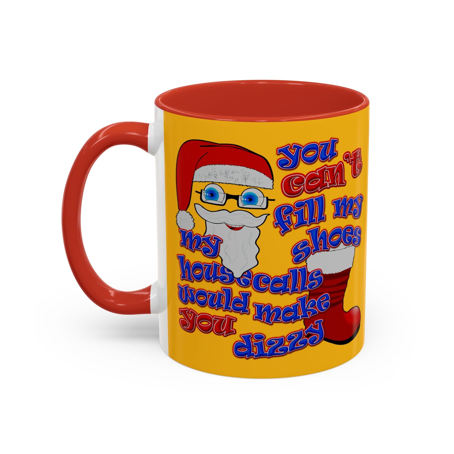 santa's shoes - Accent Mug (yellow)