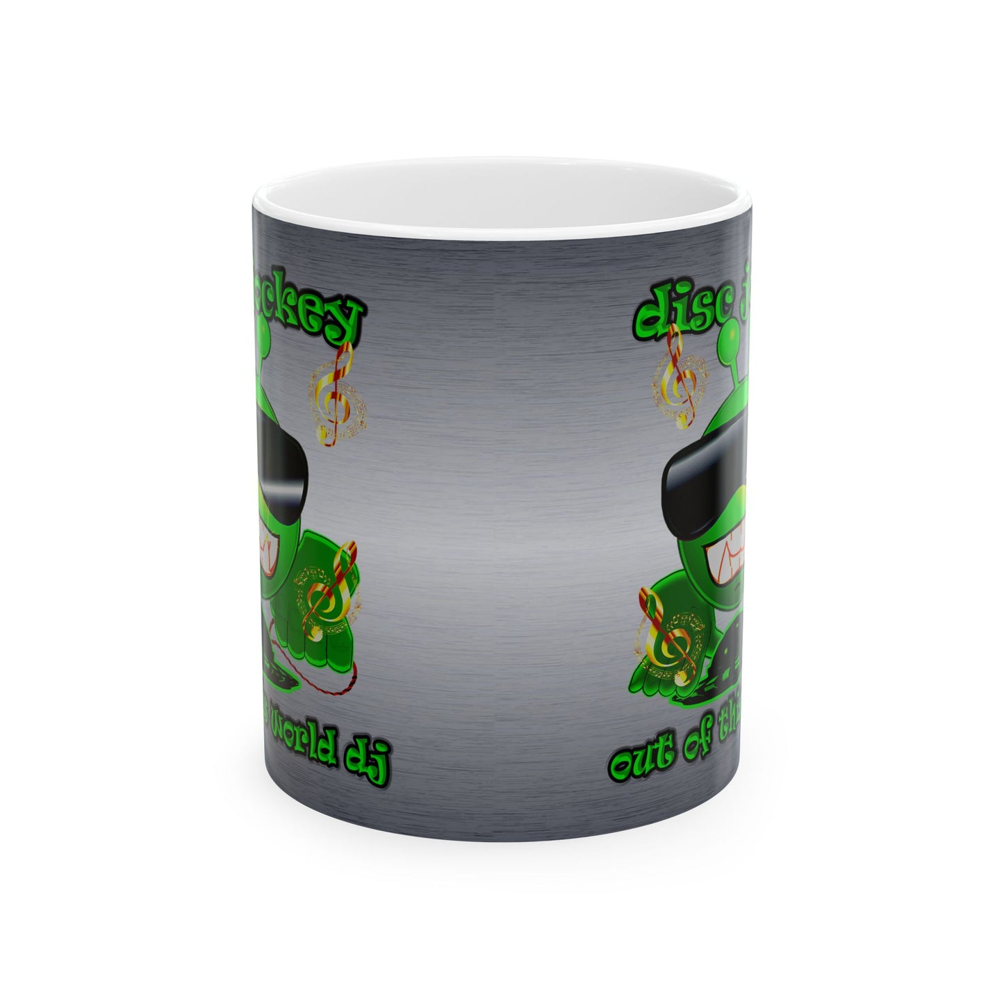 disc jockey - White Mug (brushed nickel)