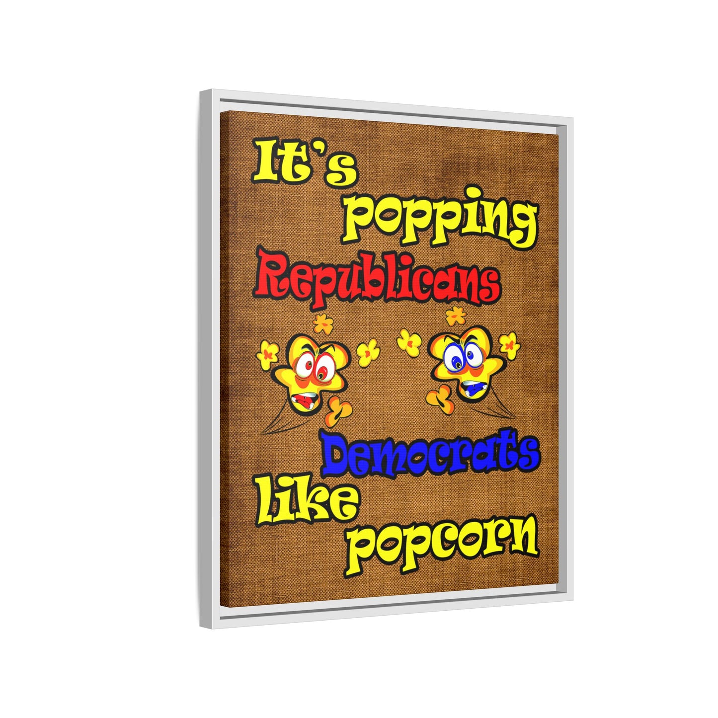 popping like popcorn - framed canvas art (brown papyrus)