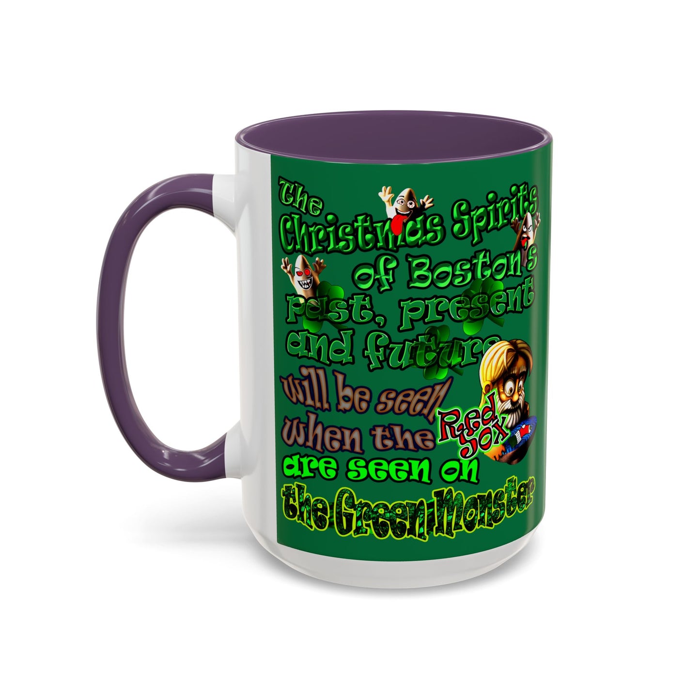 christmas spirits of boston - Accent Mug (dark green)