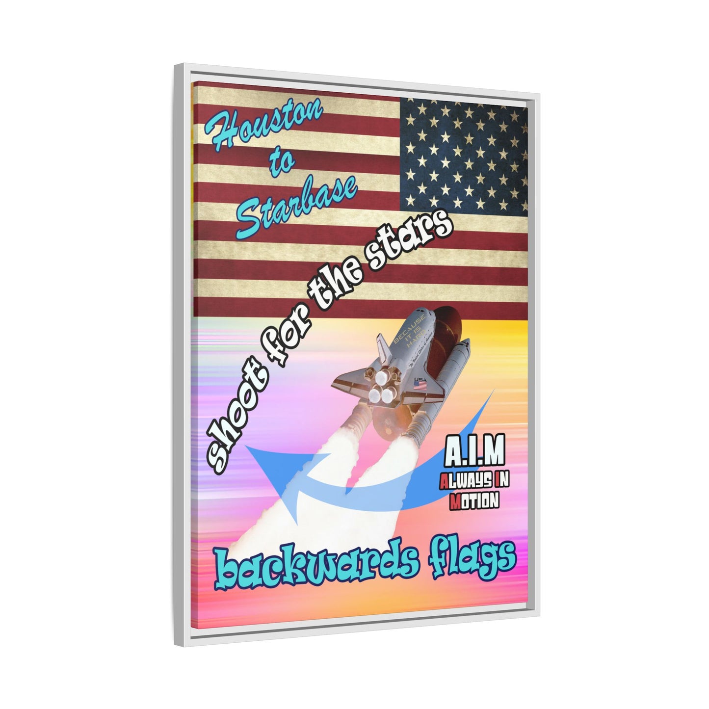 shoot for the stars - framed canvas art (color blur)