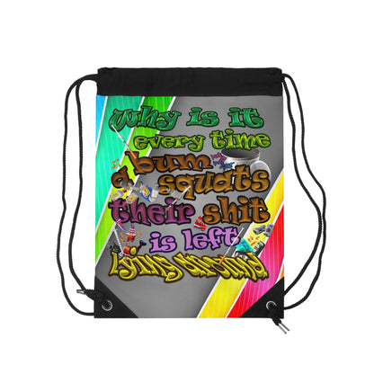 the bum's shit - Drawstring Bag (rainbow split)
