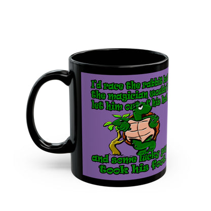 turtle race - Black Mug (light purple)