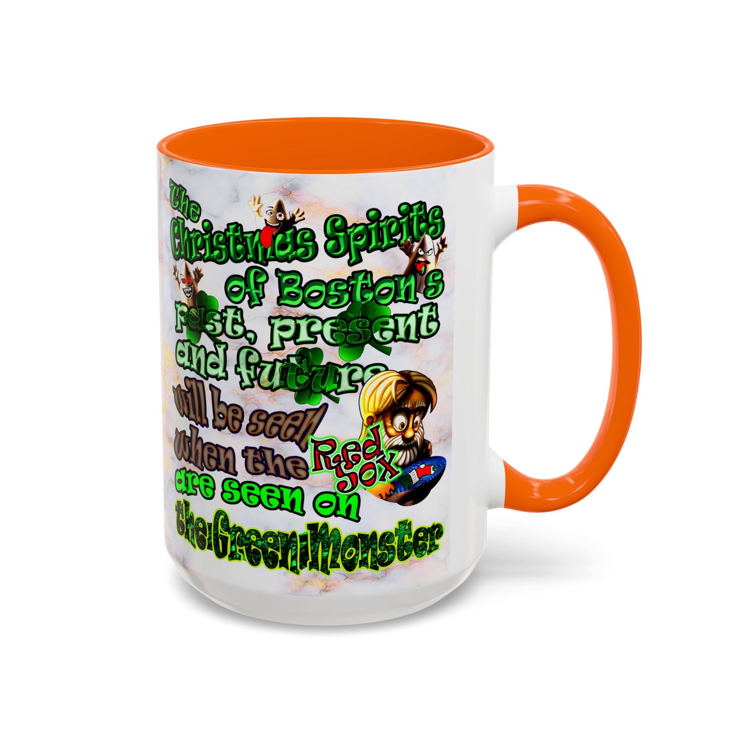 christmas spirits of boston - Accent Mug (white marble)