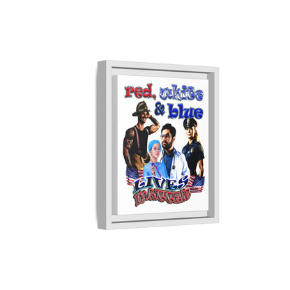 rw&b lives matter - framed canvas art (white)