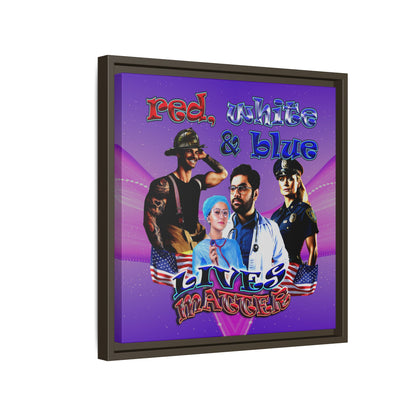 rw&b lives matter - framed canvas art (purple-pink wave)