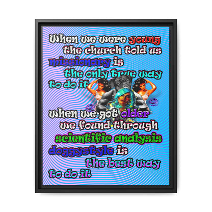 doggystyle - framed canvas art (light blue-purple wave)
