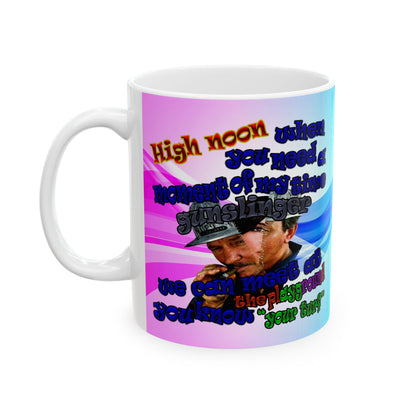 high noon - White Mug (light blue-pink wave)