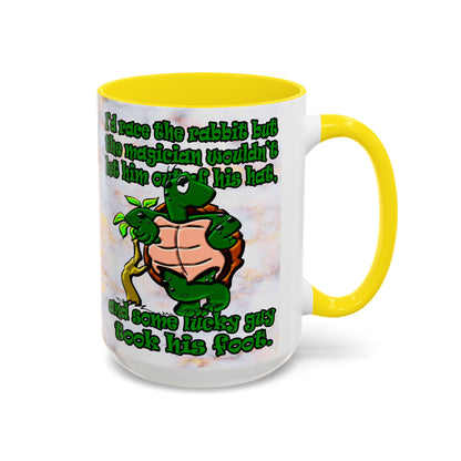 turtle race - Accent Mug (white marble)