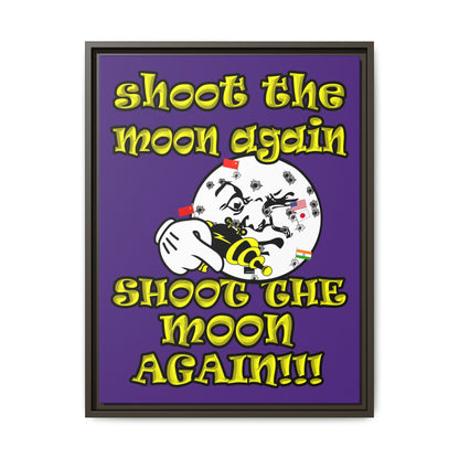 shoot the moon again - framed canvas art (purple)