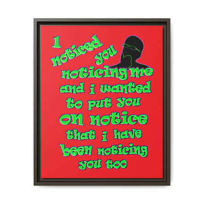 noticed you noticing - framed canvas art (red)