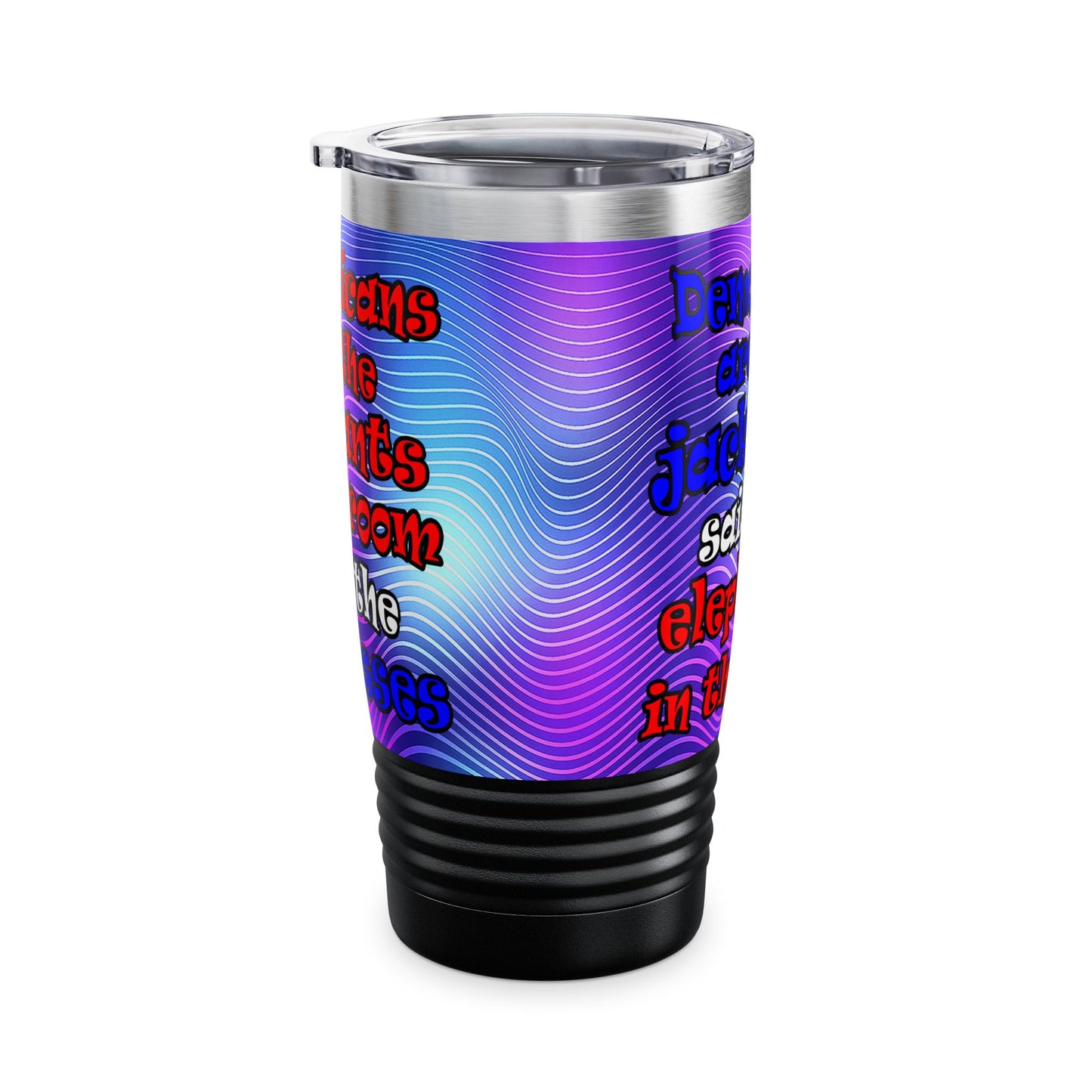 donkeys and elephants - Ringneck Tumbler, 20oz (purple wave)