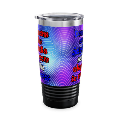 donkeys and elephants - Ringneck Tumbler, 20oz (purple wave)