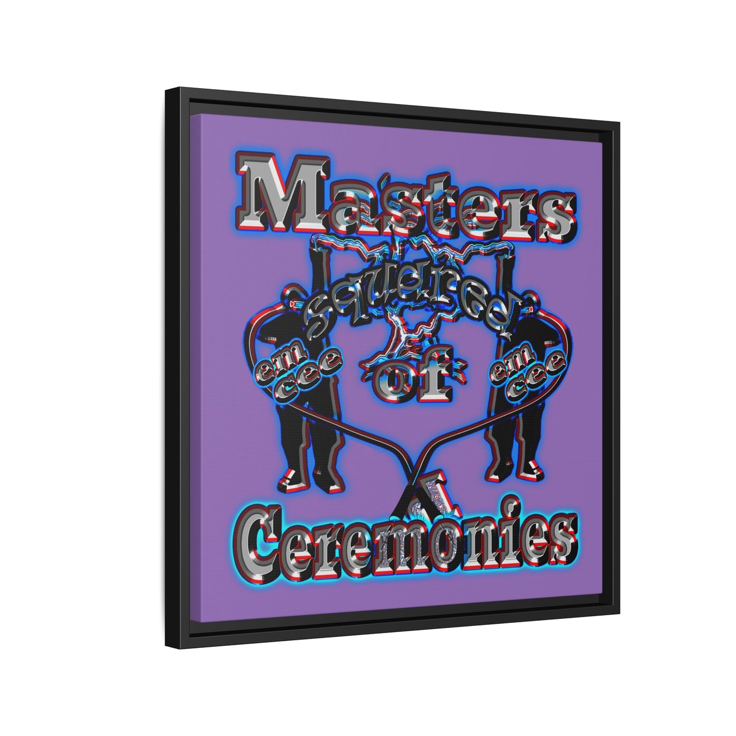 em cee squared - framed canvas art (light purple)