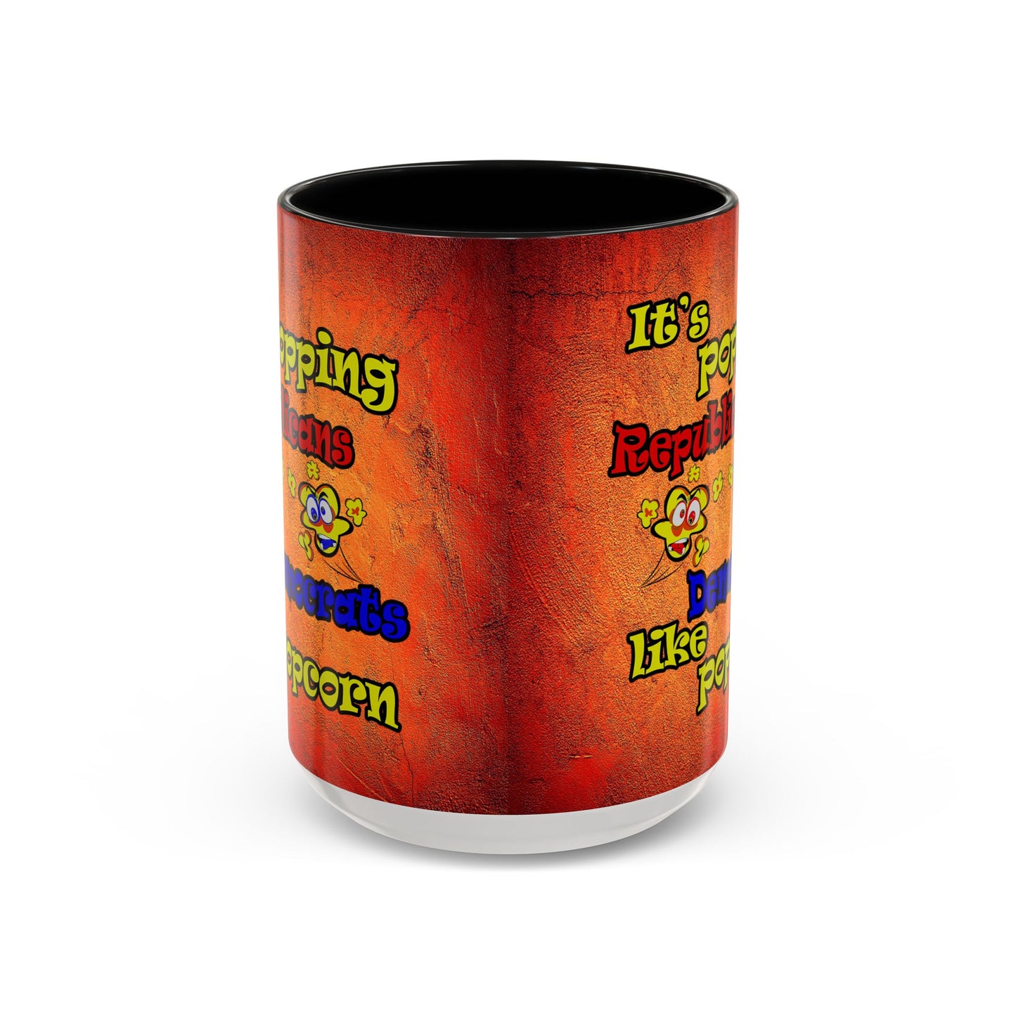 popping like popcorn - Accent Mug (burnt orange)