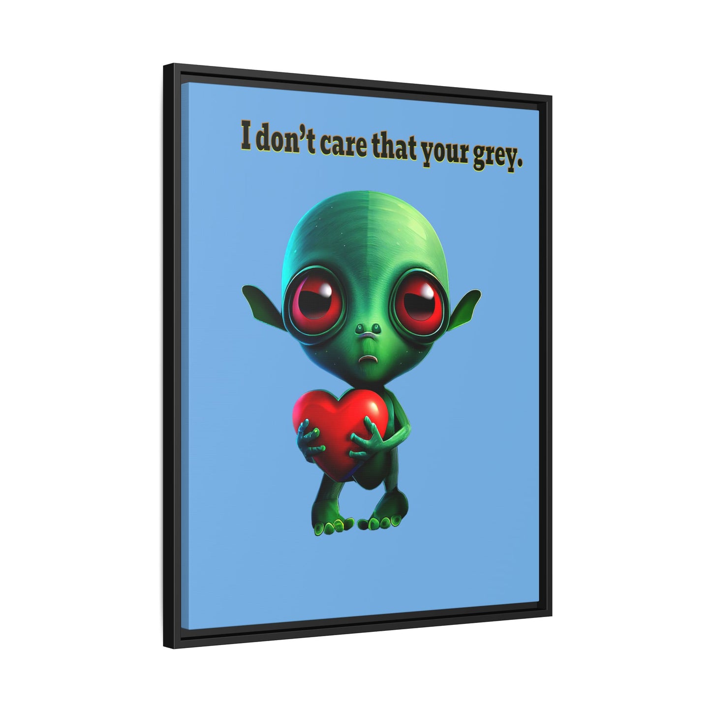 I don't care that your grey - framed canvas art (light blue)