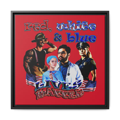 rw&b lives matter - framed canvas art (dark red)
