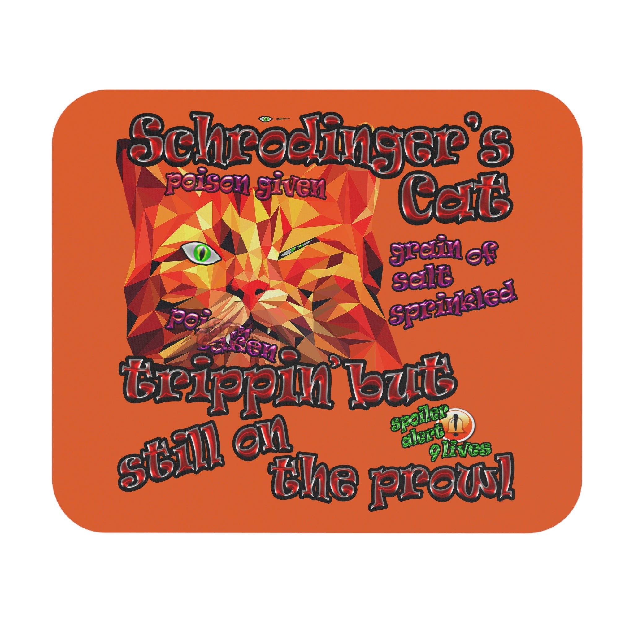 schrodinger's cat - Mouse Pad (Rectangle) (orange)