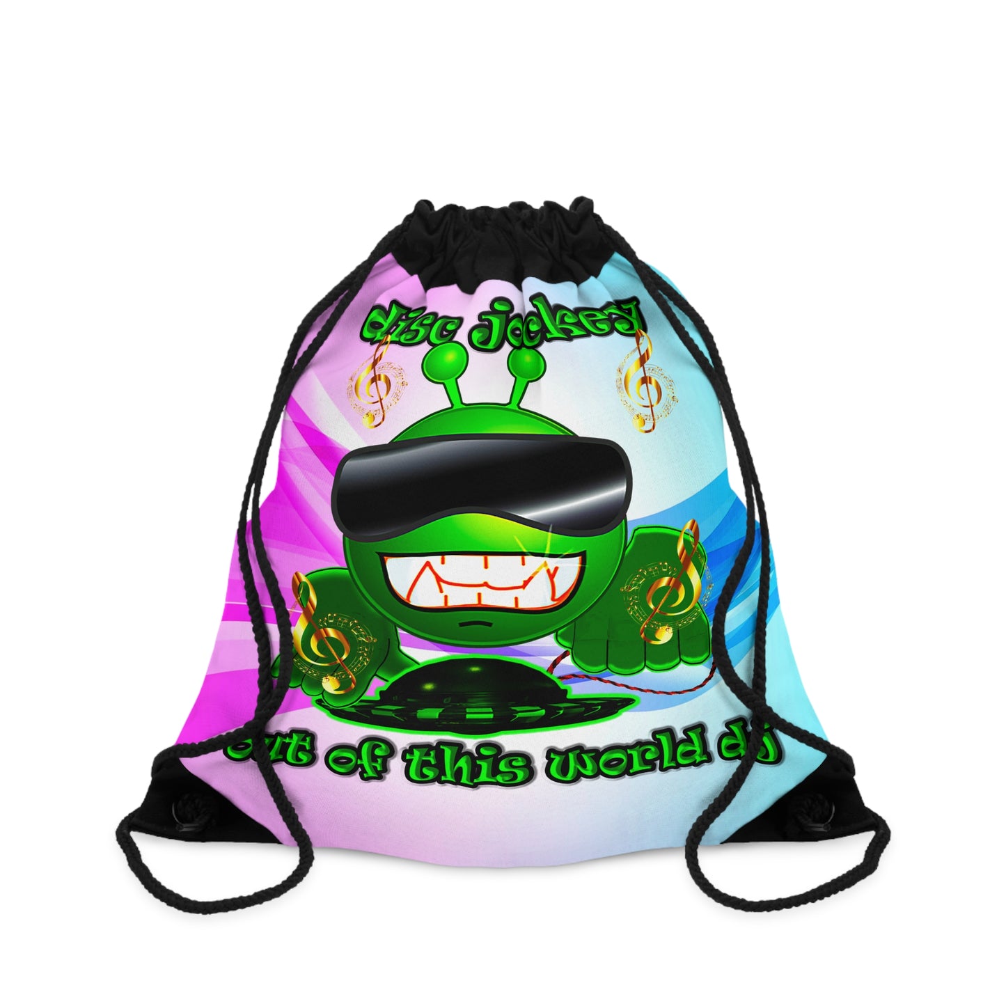 disc jockey - Drawstring Bag (light blue-pink wave)