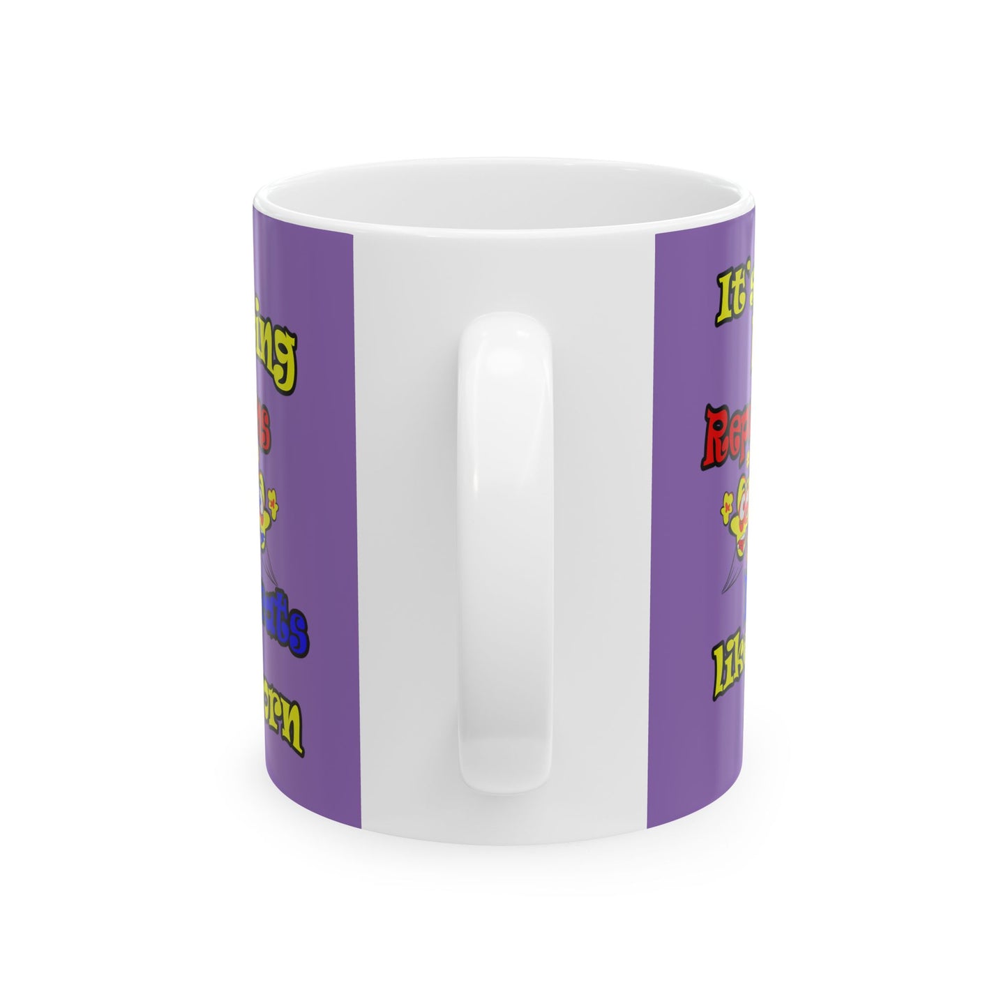 popping like popcorn - White Mug (light purple)