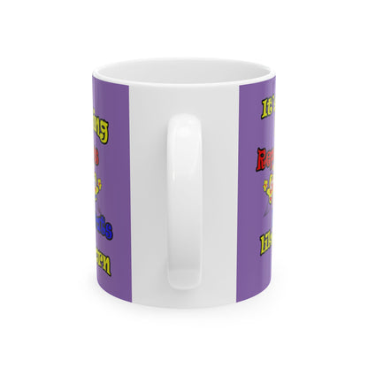 popping like popcorn - White Mug (light purple)