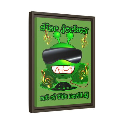 disc jockey - framed canvas art (green)
