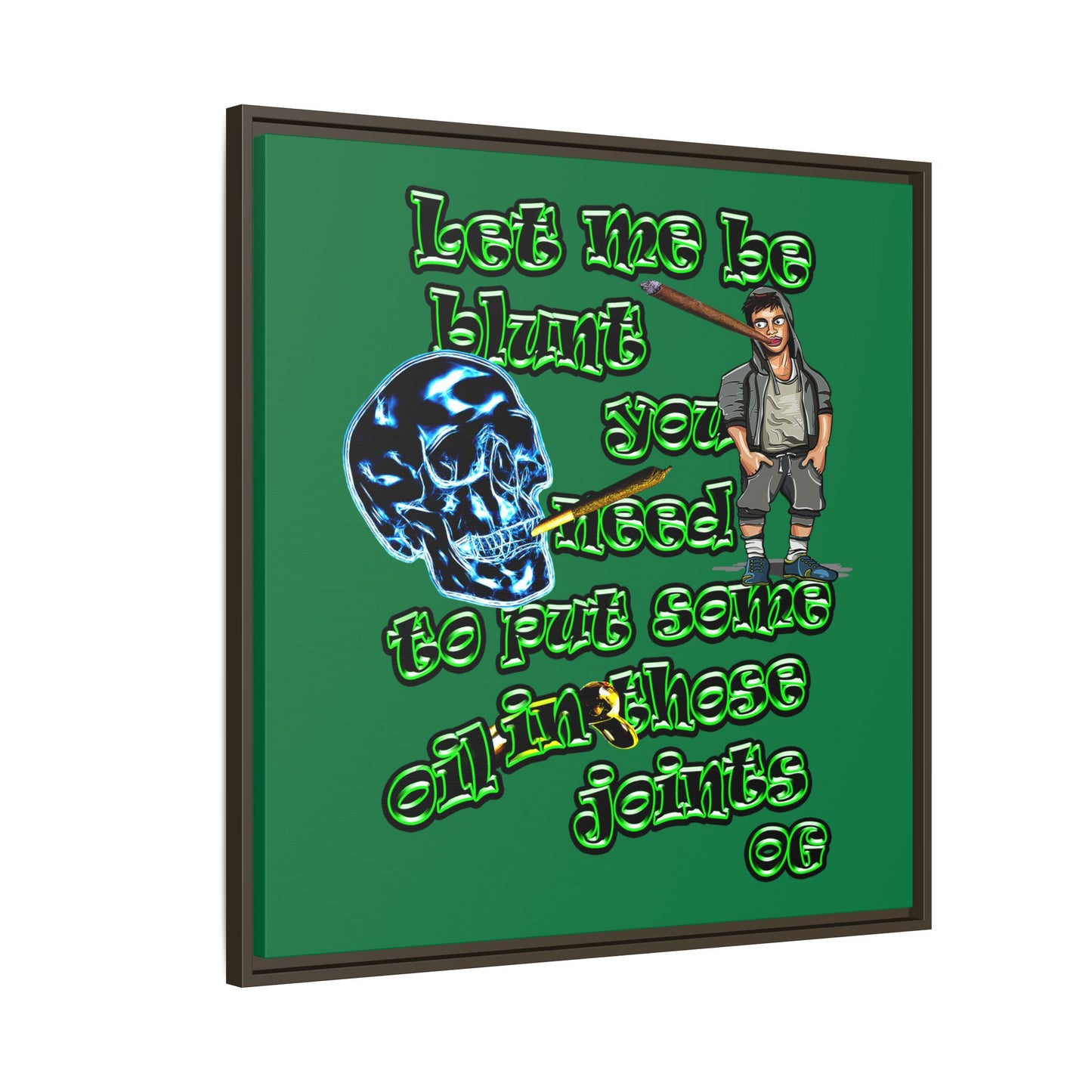 og - framed canvas art (dark green)