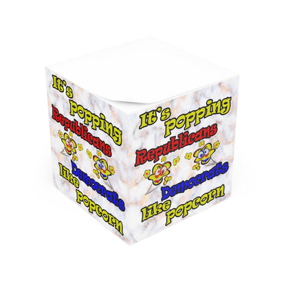 popping like popcorn - note cube (white marble)