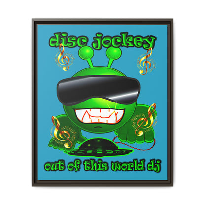 disc jockey - framed canvas art (turquoise)