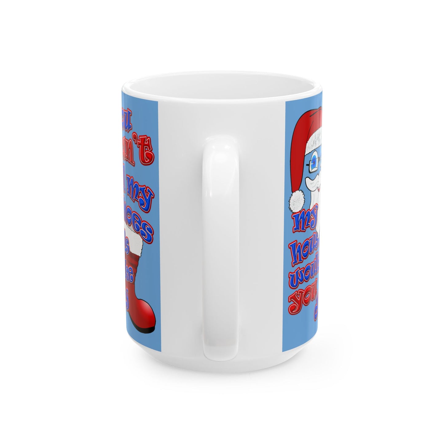 santa's shoes - White Mug (light blue)