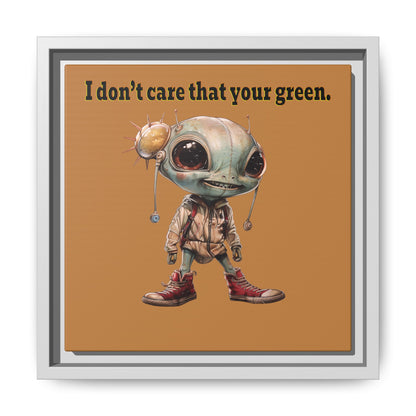 I don't care that your green - framed canvas art (light brown)