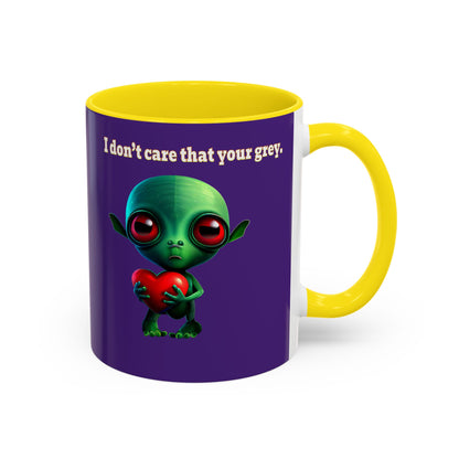 I don't care that your grey - Accent Mug (purple)