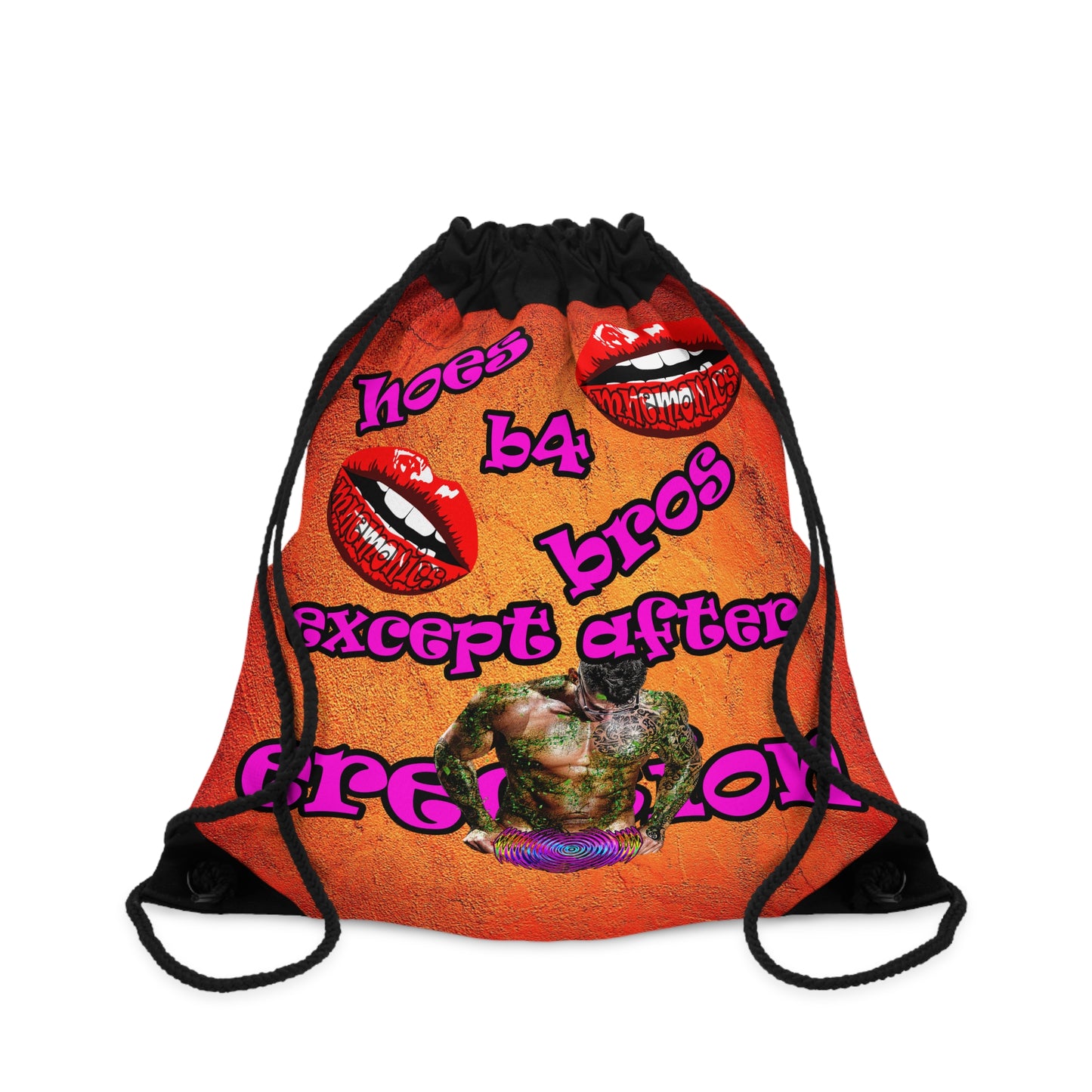 hoes b4 bros - Drawstring Bag (burnt orange)