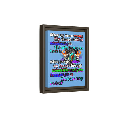 doggystyle - framed canvas art (light blue)