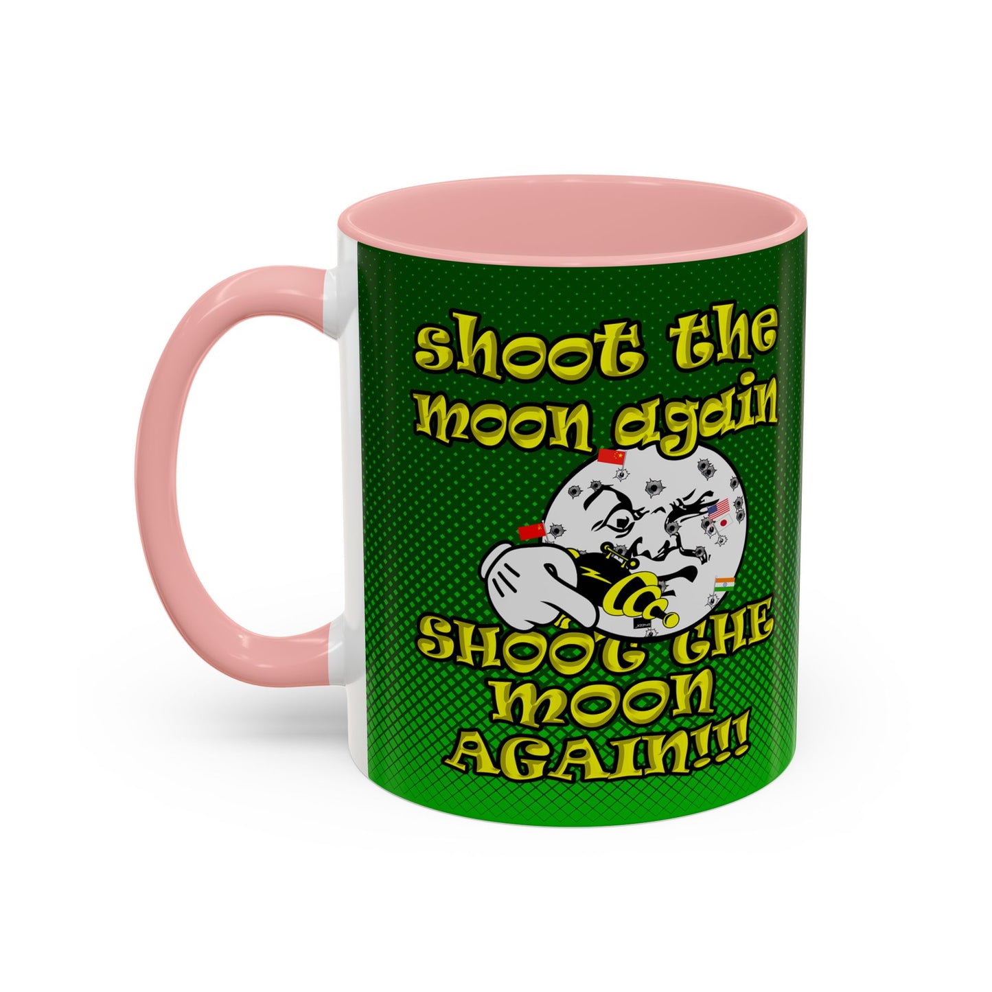 shoot the moon again - Accent Mug (logo green)