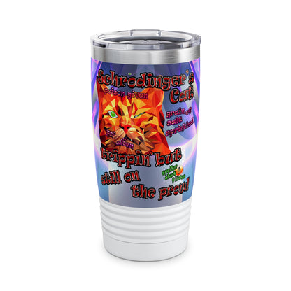 schrodinger's cat - Ringneck Tumbler, 20oz (grey-pink wave)