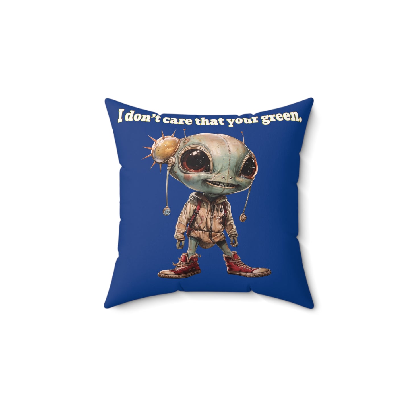 I don't care that your grey - Faux Suede Square Pillow - (dark blue)