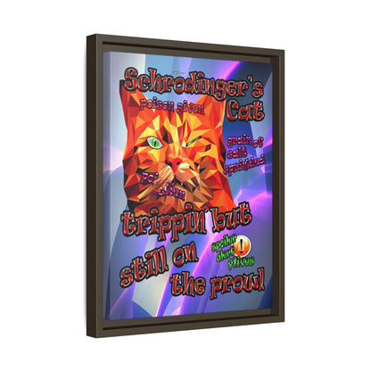 schrodinger's cat - framed canvas art (grey-pink wave)
