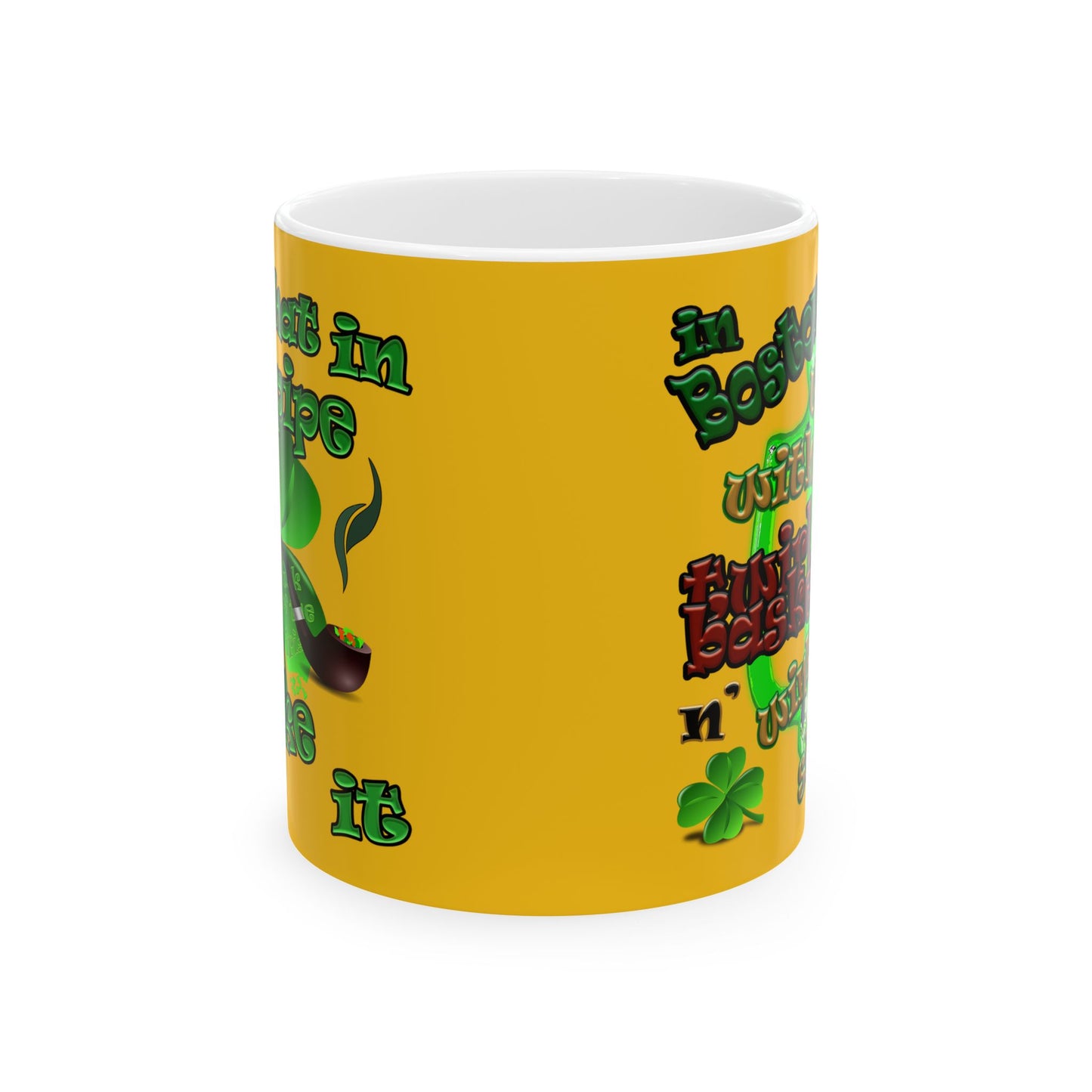 celtics logo - White Mug (yellow)