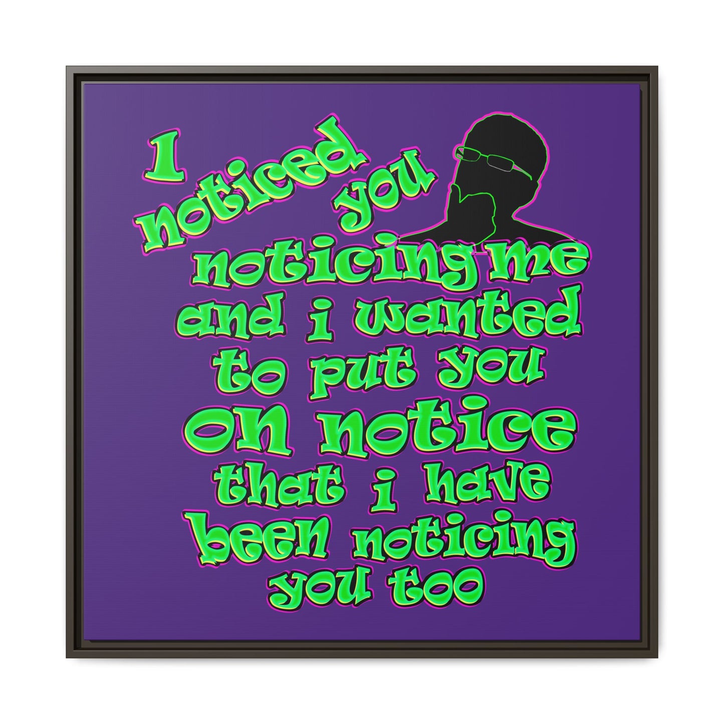 noticed you noticing - framed canvas art (purple)