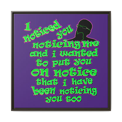 noticed you noticing - framed canvas art (purple)