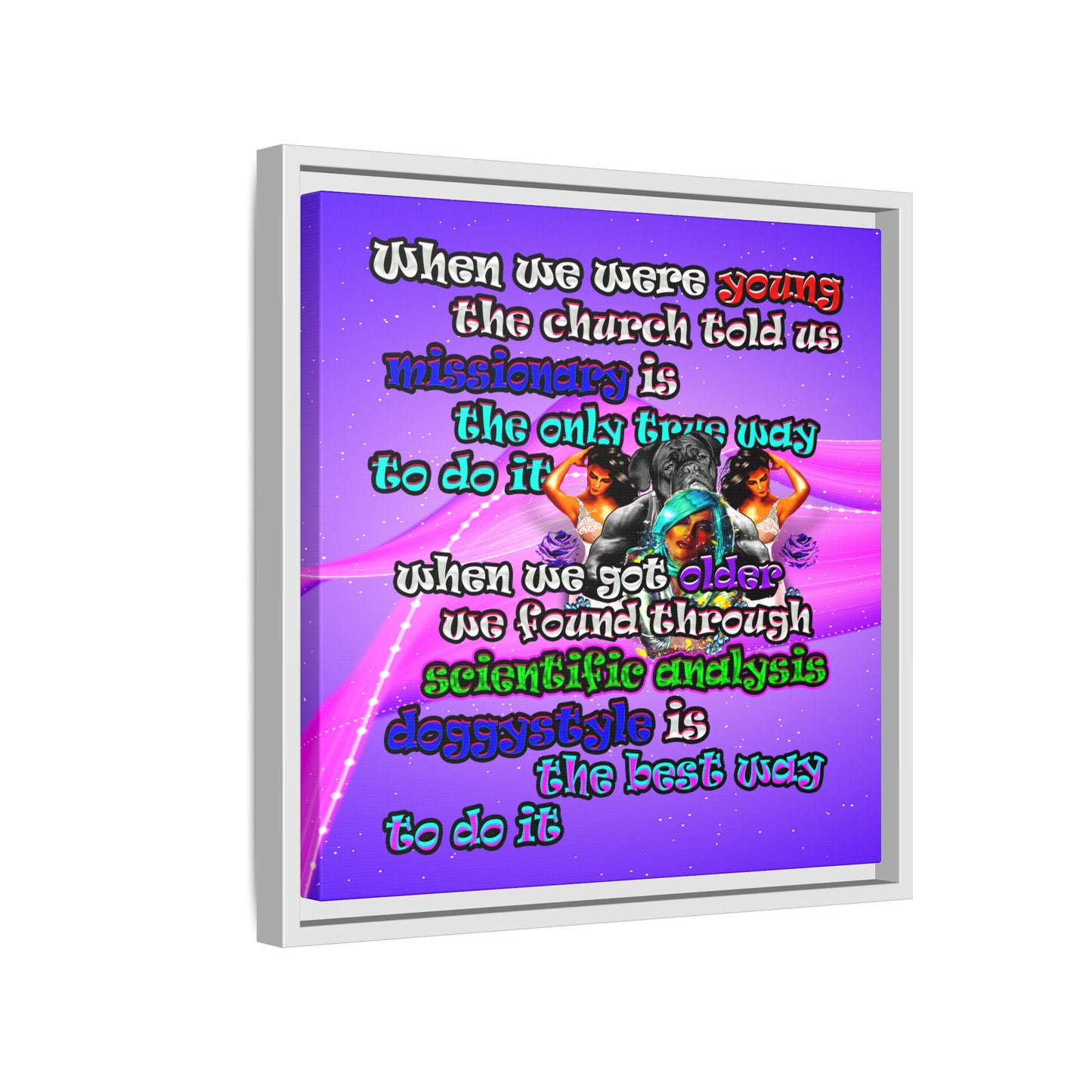 doggystyle - framed canvas art (purple-pink wave)