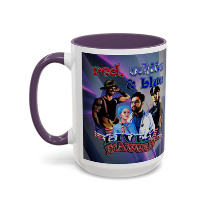 rw&b lives matter - Accent Mug (grey-pink wave)