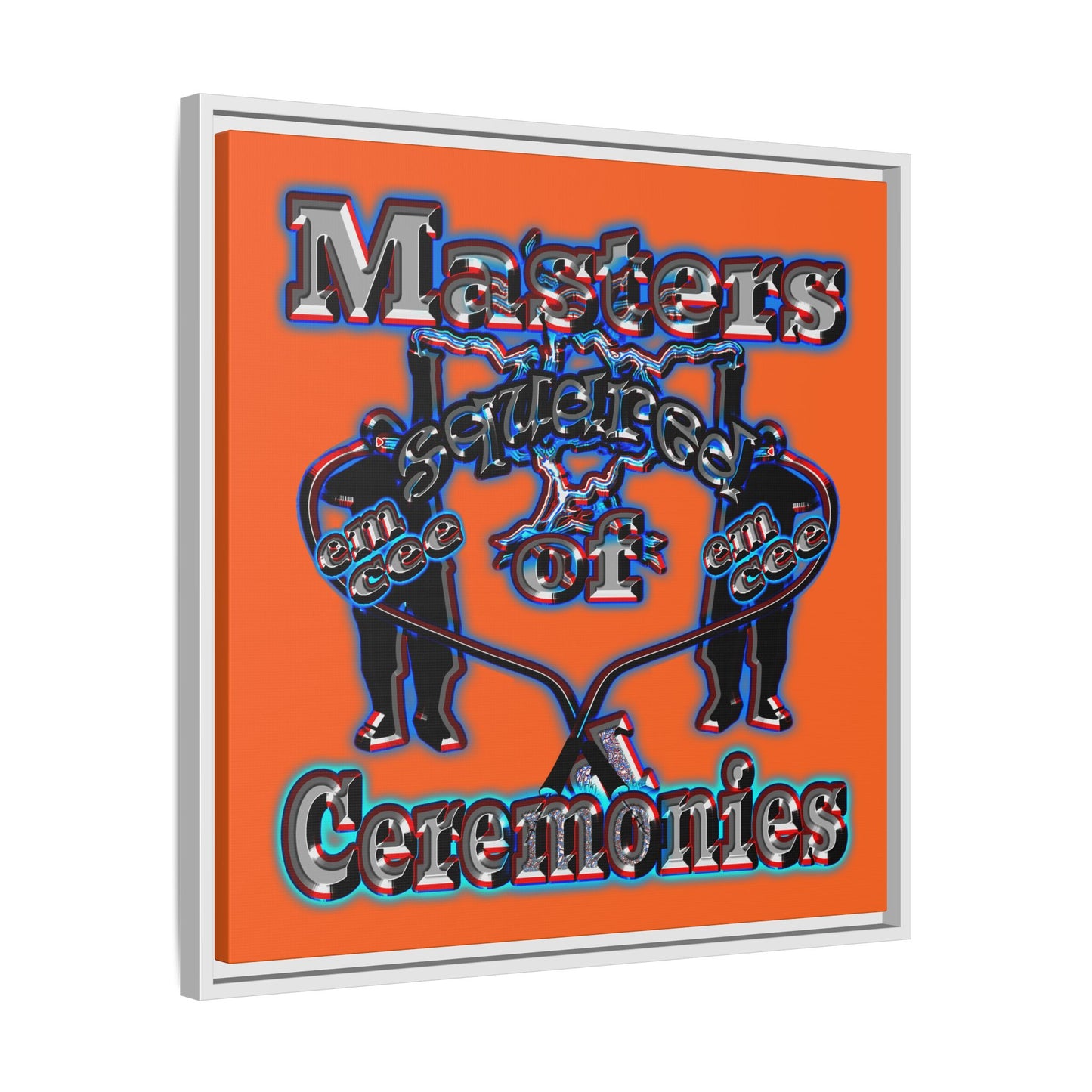 em cee squared - framed canvas art (orange)