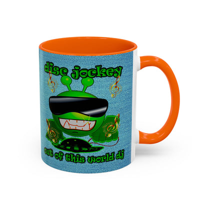 disc jockey - Accent Mug (faded dark blue)